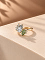 Common :: 1.50ct Pear and 1.00ct Green Pear lab grown diamond ring