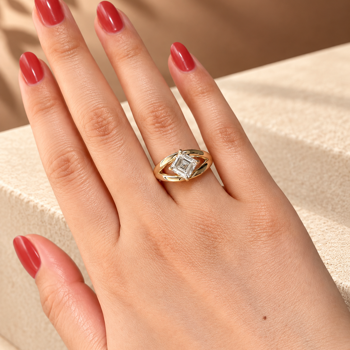 Common :: Unii Jewels 1.50ct Princess Cut lab grown diamond solitaire engagement ring