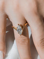 Common :: 1.55ct elongated Marquise diamond ring with sculptural sweeping shoulders