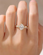 Common :: 1.60ct Oval lab grown diamond ring with Round and Marquise accents