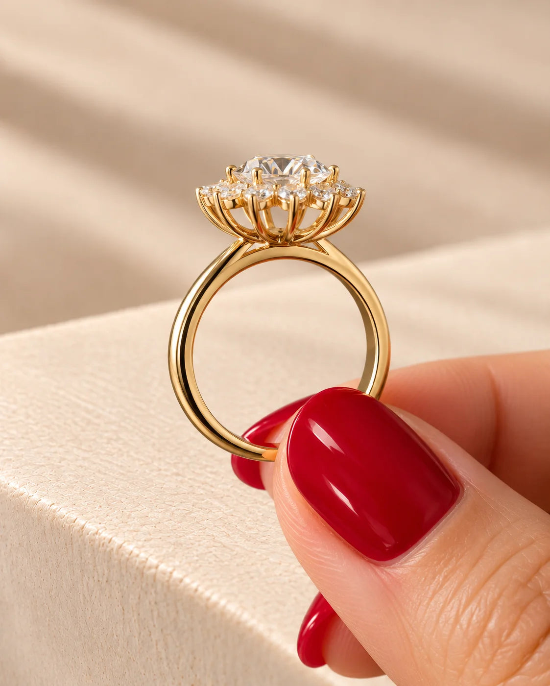 Common :: IGI certified 1CT Round Nature Inspired Diamond Engagement Ring