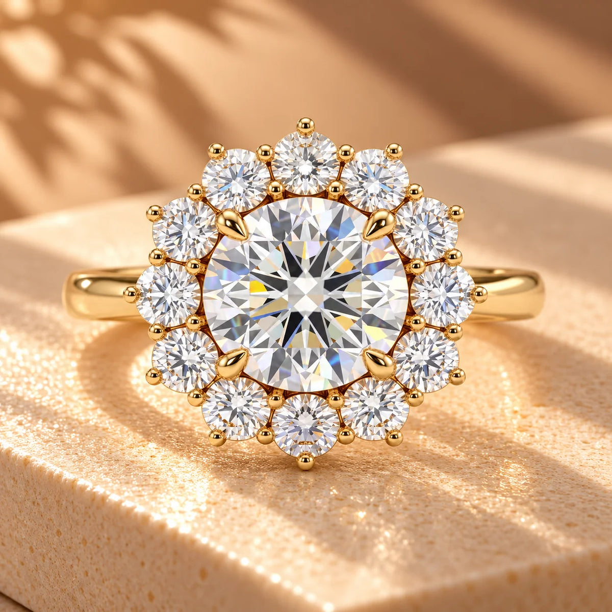 Common :: 1.60TCW Round Lab Grown Diamond Nature Inspired Engagement Ring