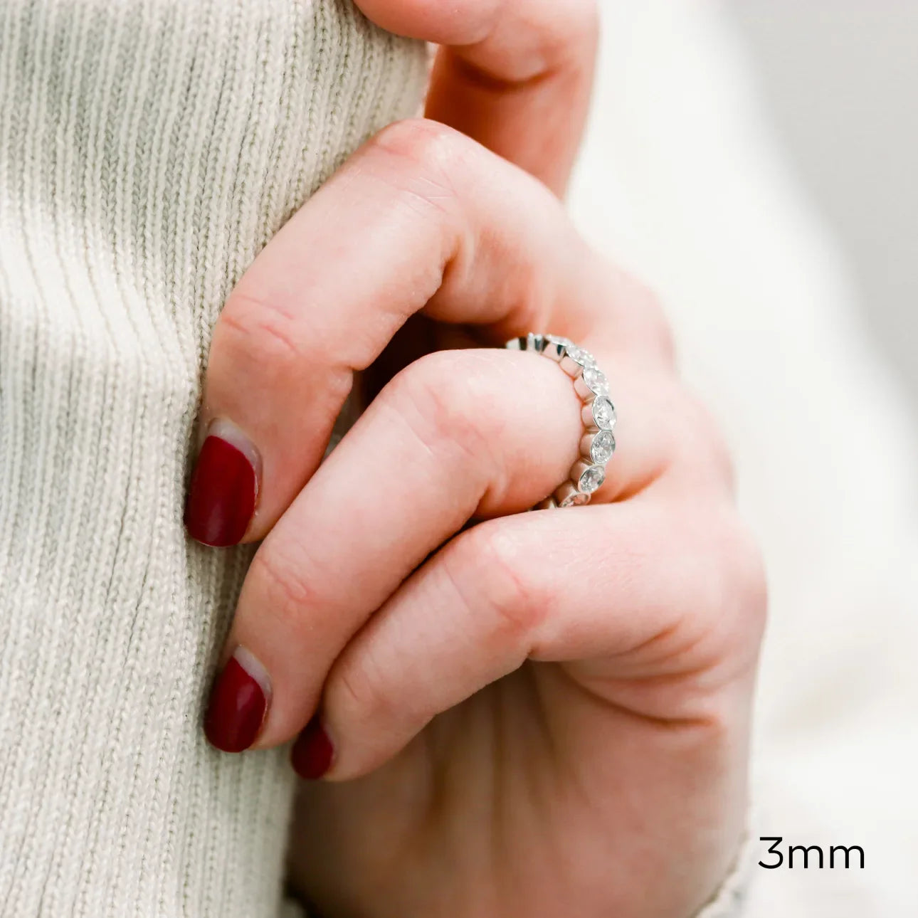 Bezel Lab Grown Diamond Eternity Band, EF Color, VS Clarity, IGI Certificate