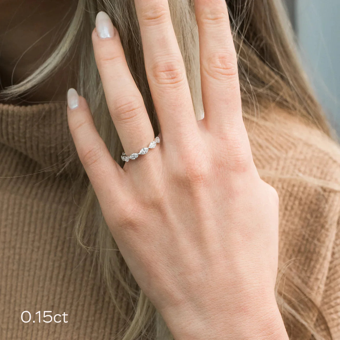 Marquise Lab Grown Diamond East - West Eternity Band, EF Color, VS Clarity, IGI Certificate