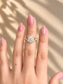 Common :: 1.80ct Round lab grown diamond ring with curved pavé accents