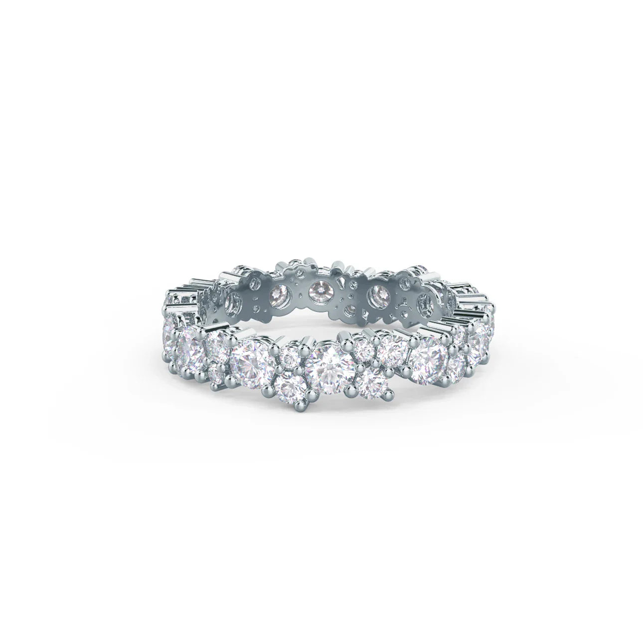 Round Lab Grown Diamond Melissa Eternity Band , EF Color , VS Clarity , IGI Certificate