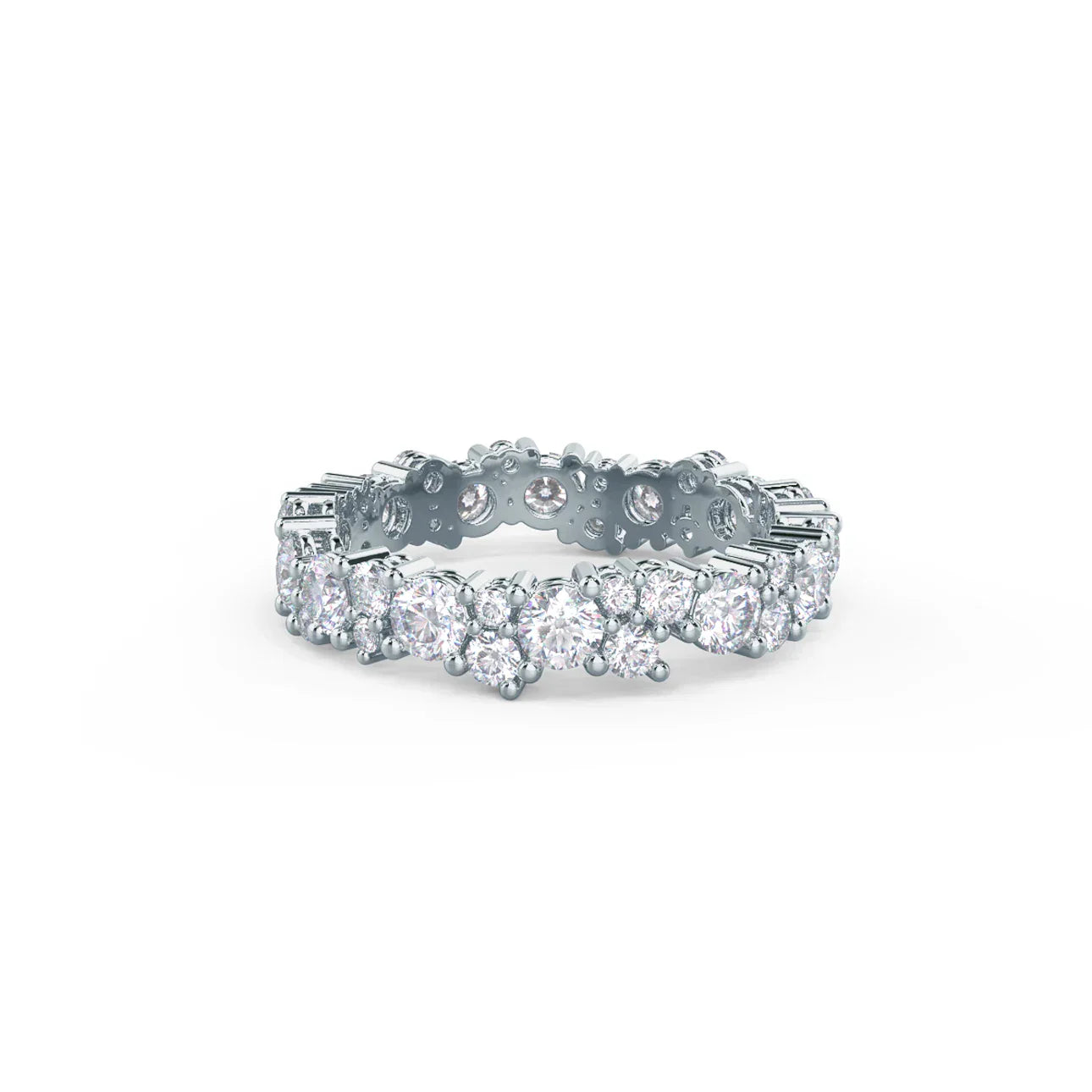 Round Lab Grown Diamond Melissa Eternity Band , EF Color , VS Clarity , IGI Certificate