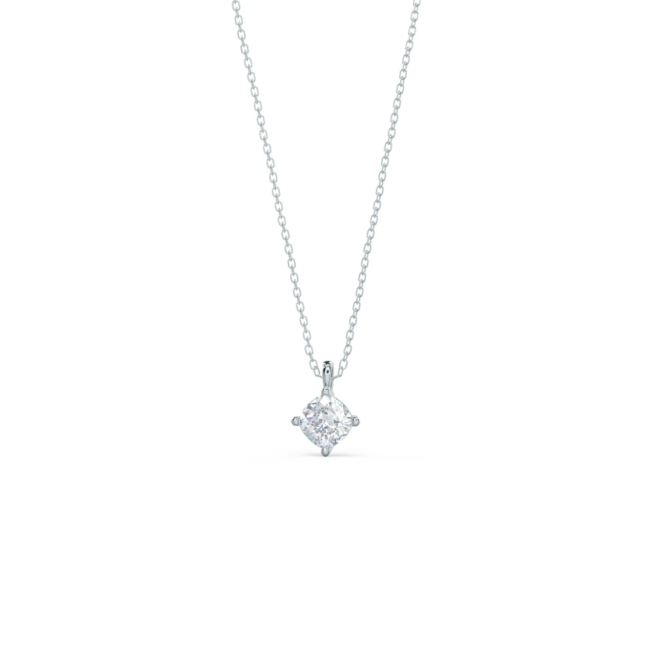 Cushion Lab Grown Diamond Classic Pendant With Chain, EF Color, VS Clarity, IGI Certified