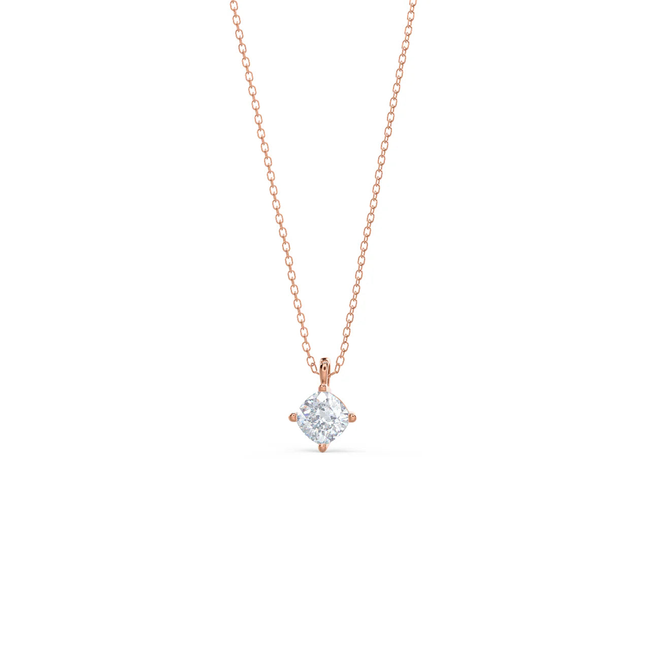 Cushion Lab Grown Diamond Classic Pendant With Chain, EF Color, VS Clarity, IGI Certified