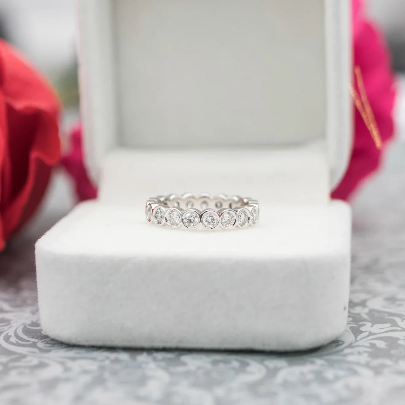 Bezel Lab Grown Diamond Eternity Band, EF Color, VS Clarity, IGI Certificate