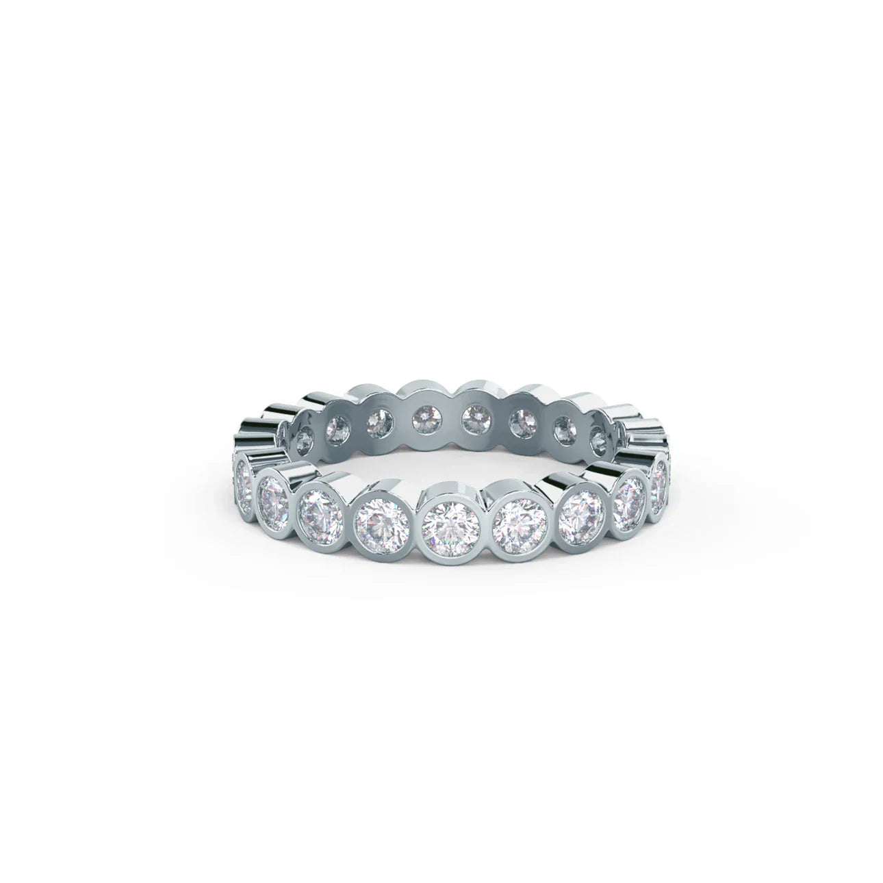 Bezel Lab Grown Diamond Eternity Band, EF Color, VS Clarity, IGI Certificate