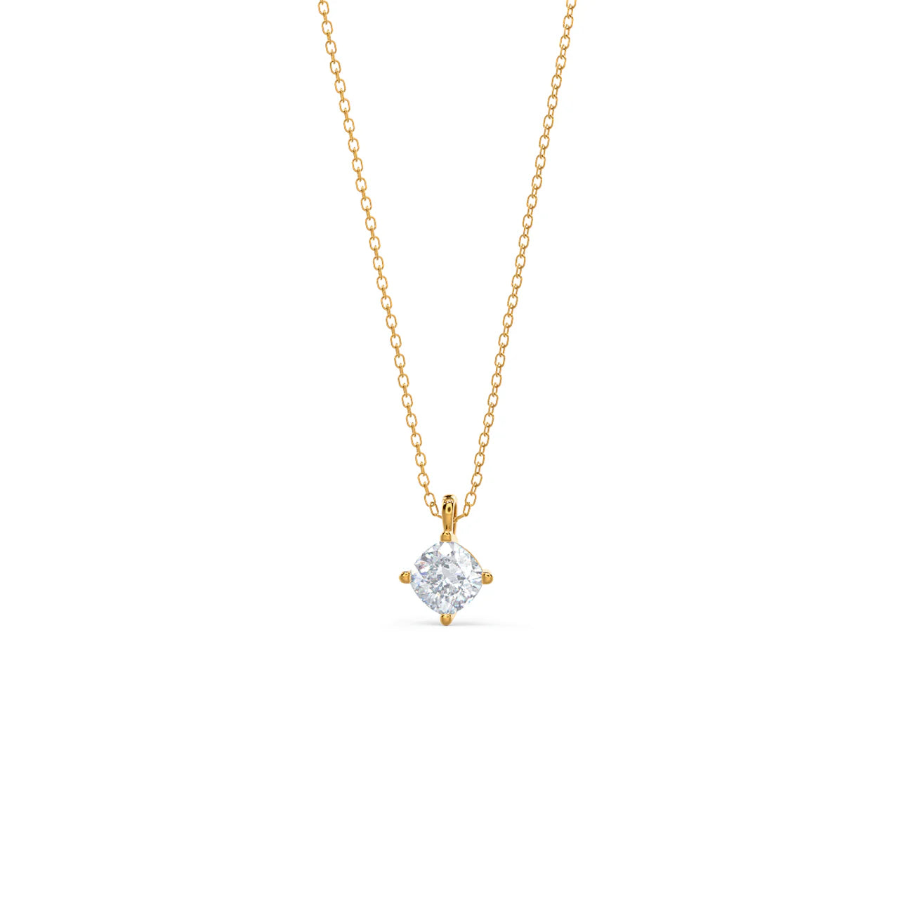 Cushion Lab Grown Diamond Classic Pendant With Chain, EF Color, VS Clarity, IGI Certified