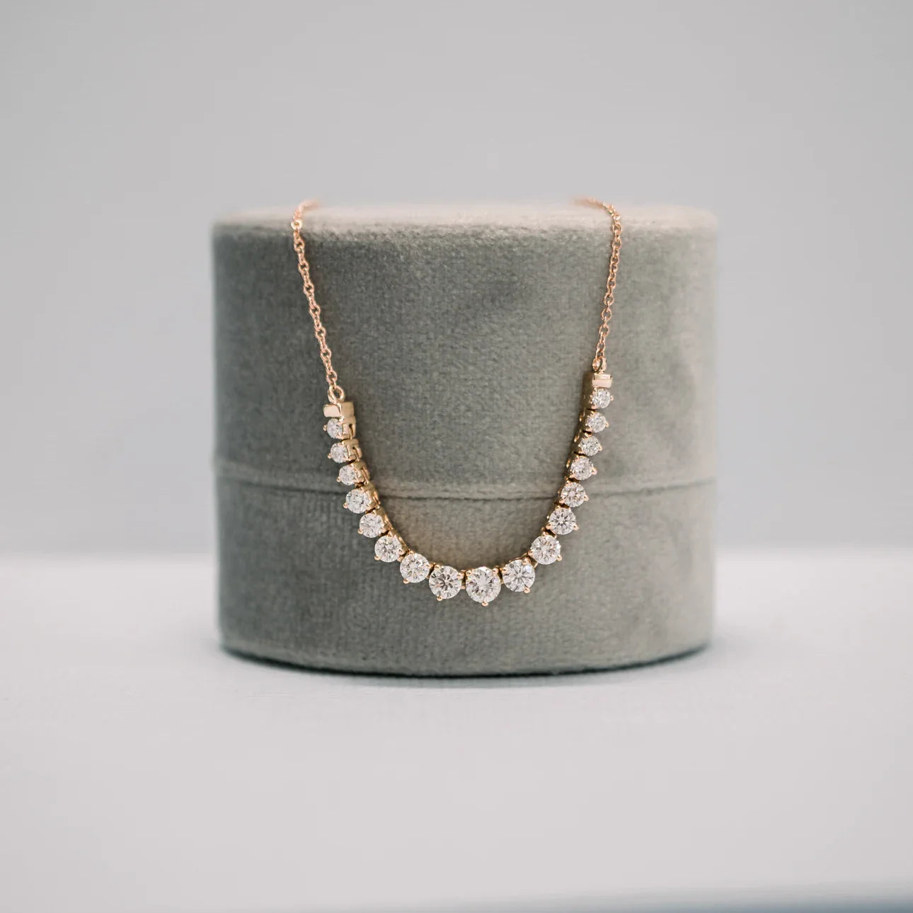 Round Lab Grown Diamond Mini Riviera Choker, EF Color, VS Clarity, IGI Certified