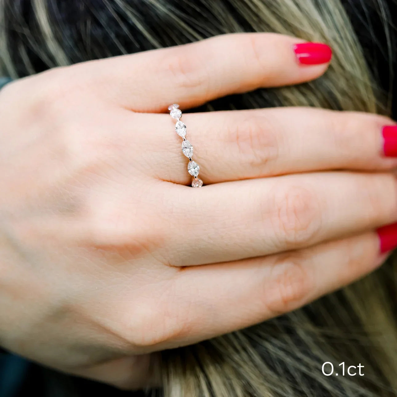 Marquise Lab Grown Diamond East - West Eternity Band, EF Color, VS Clarity, IGI Certificate