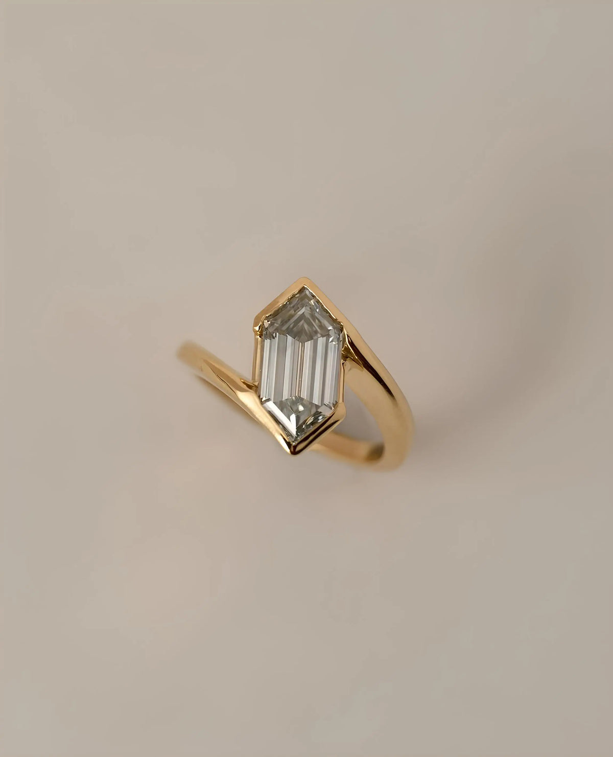 Common :: Unii Jewels 1.50ct hexagon cut lab grown diamond solitaire engagement ring