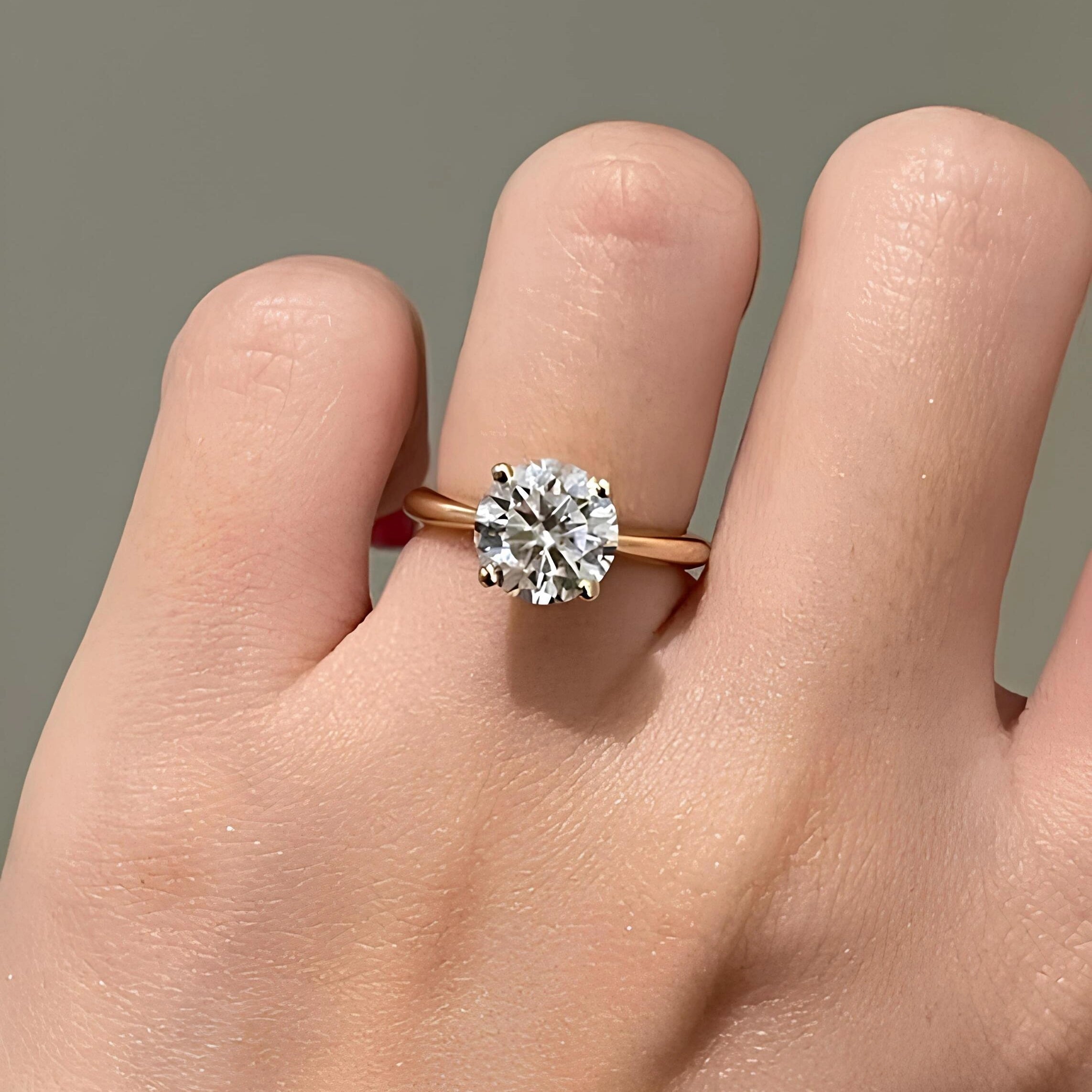 Common :: Unii Jewels 1.50ct round cut lab grown diamond solitaire engagement ring