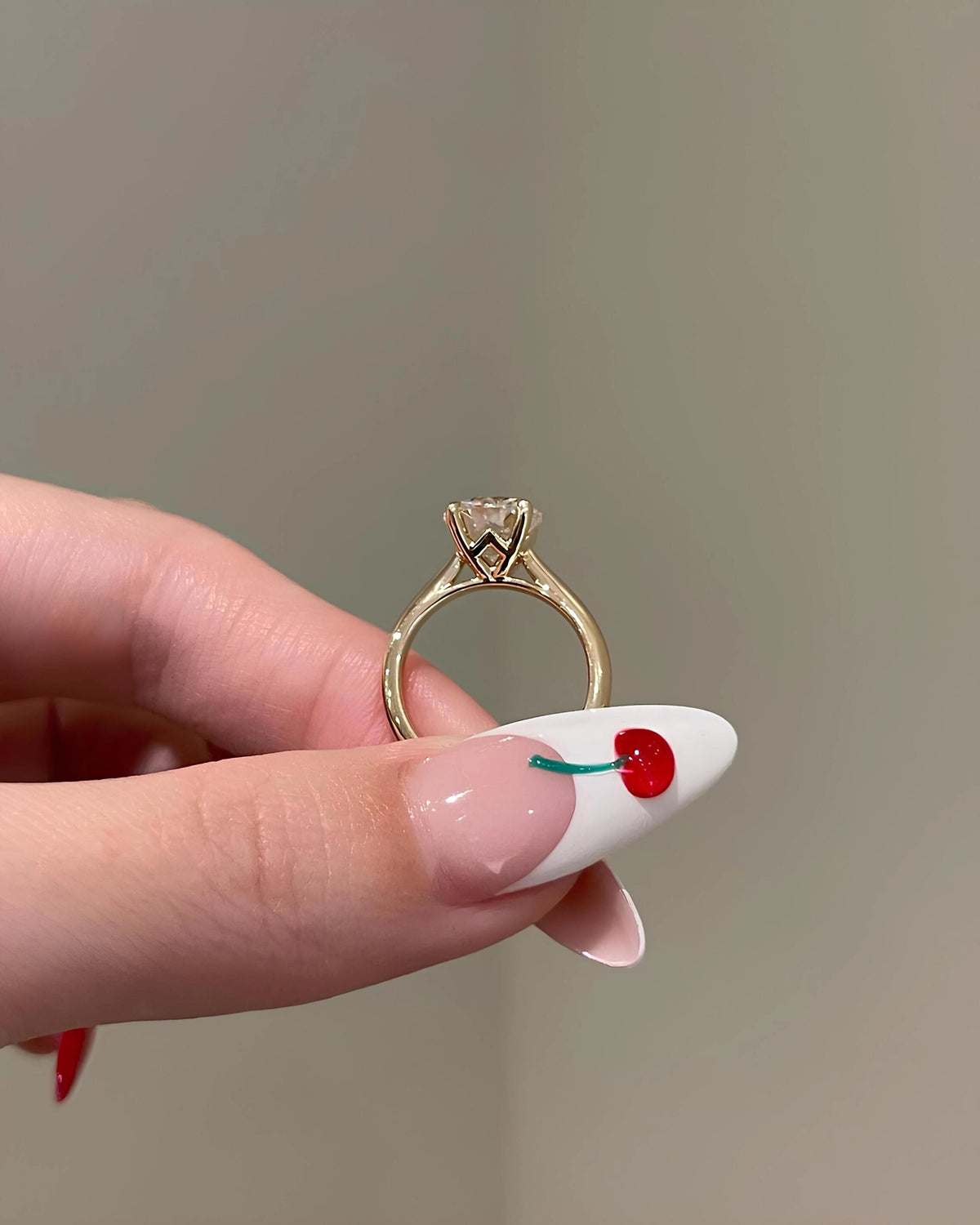 Common :: IGI certified round cut lab grown diamond solitaire ring