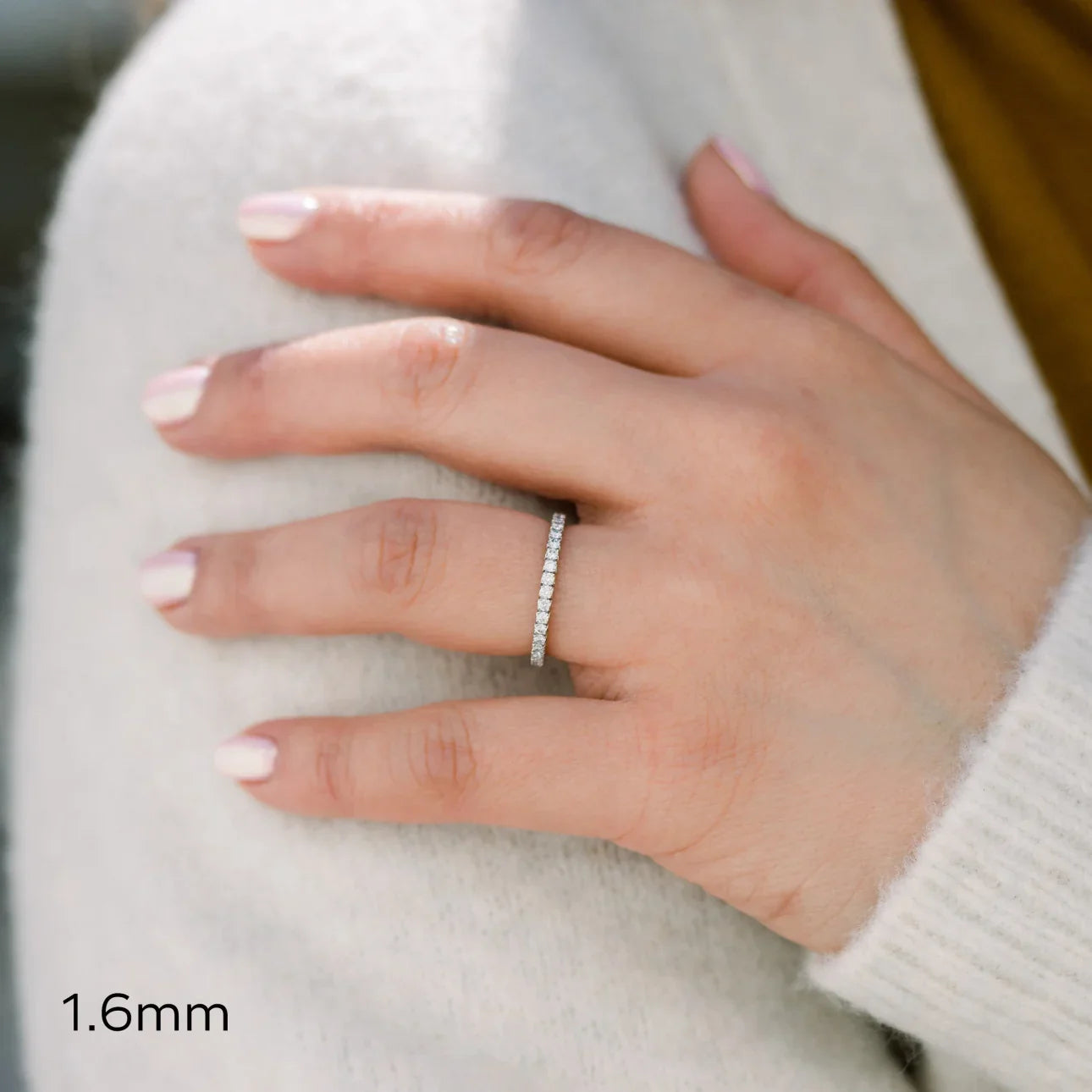 Round Lab Grown Diamond , French Pave Eternity Band , EF Color , VS Clarity , IGI Certificate