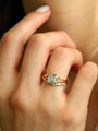 Common :: Modern Asscher lab grown diamond ring with architectural detailing