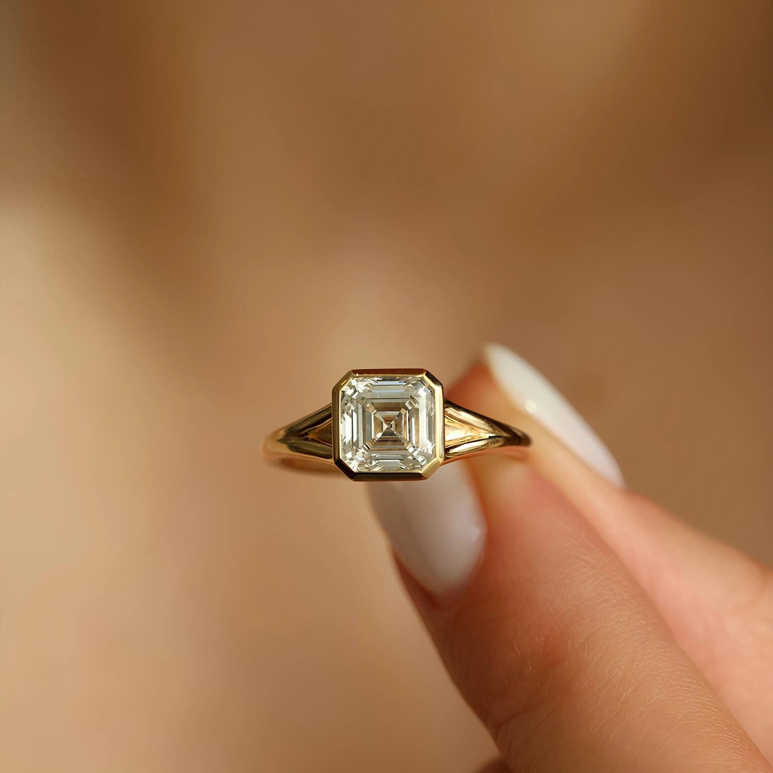 Common :: Unii Jewels 1.75ct Asscher lab grown diamond solitaire engagement ring