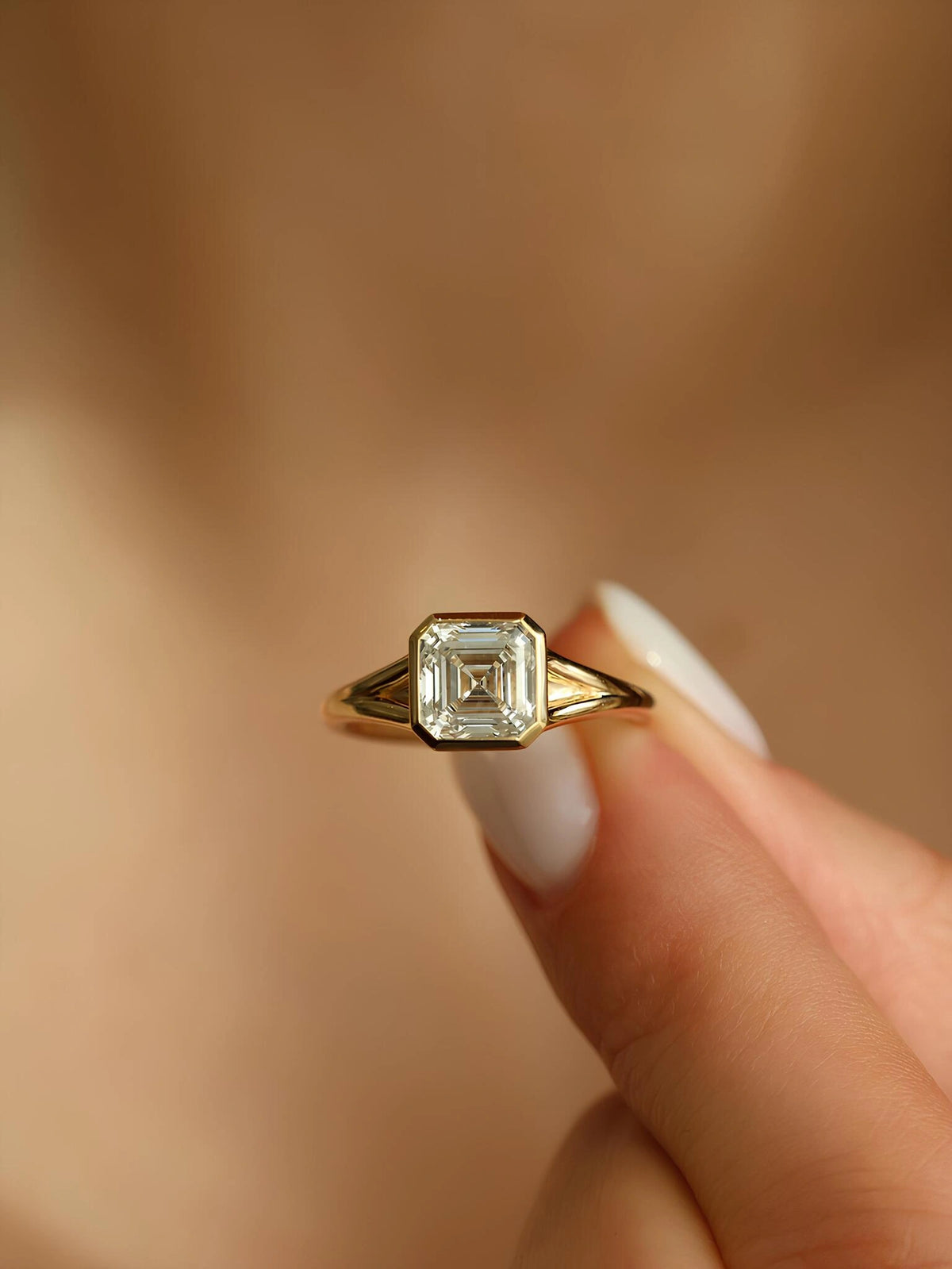 Common :: Unii Jewels 1.75ct Asscher lab grown diamond solitaire engagement ring
