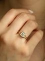 Common :: Geometric Asscher solitaire ring with step cut center diamond