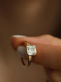 Common :: 1.75ct Asscher cut lab grown diamond geometric engagement ring