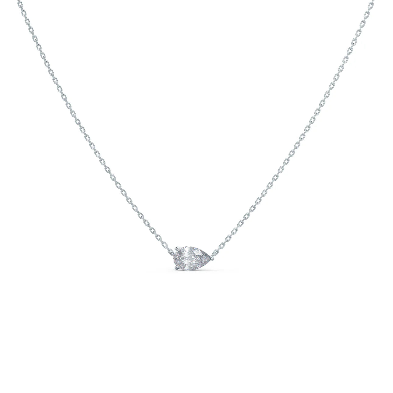 Floating Pear lab Grown Diamond Pendant With Chain, EF Color, VS Clarity