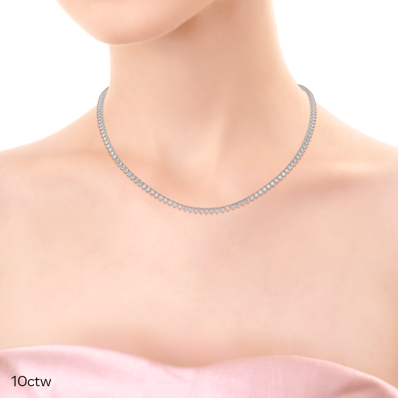 Tennis necklace Lab grown Diamond DEF Color VS+ Clarity