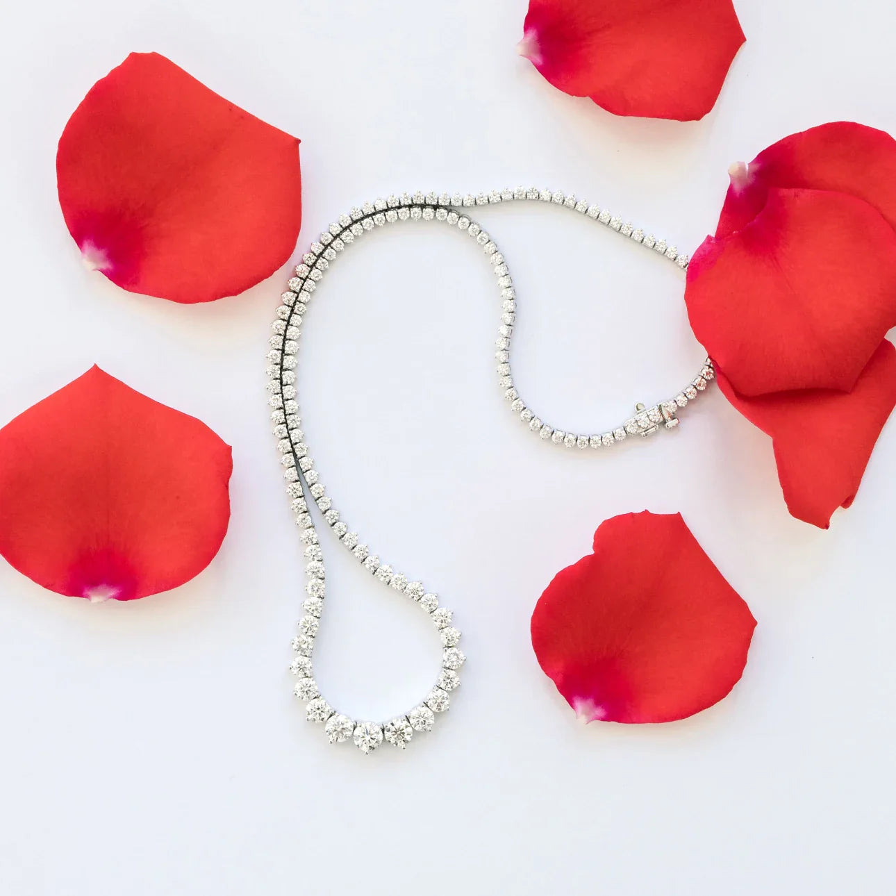 Round Lab Grown Diamond Riviera Choker, EF Color, VS Clarity, IGI Certified