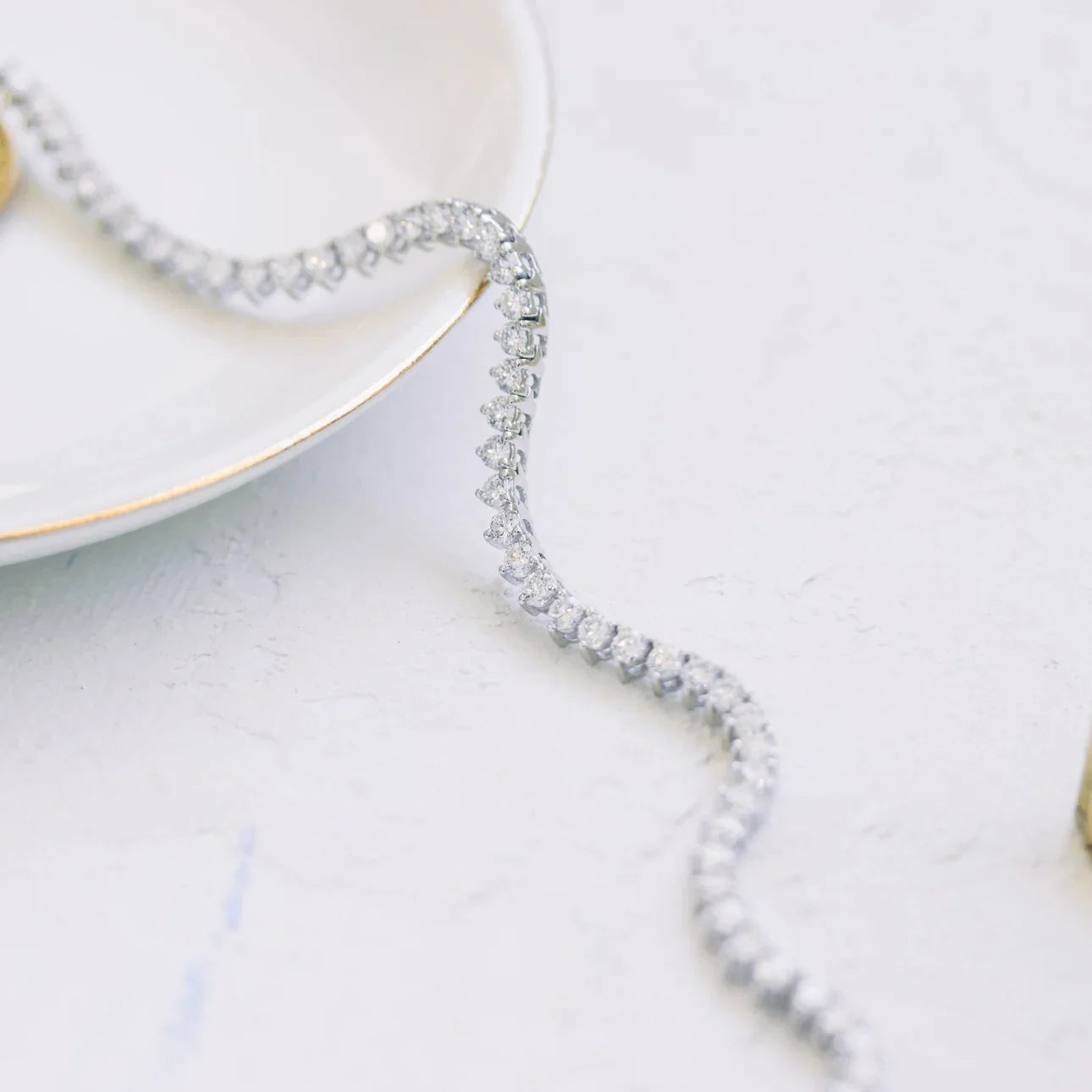 Round Lab Grown Diamond Tennis Necklace, EF Color, VS Clarity, IGI Certified