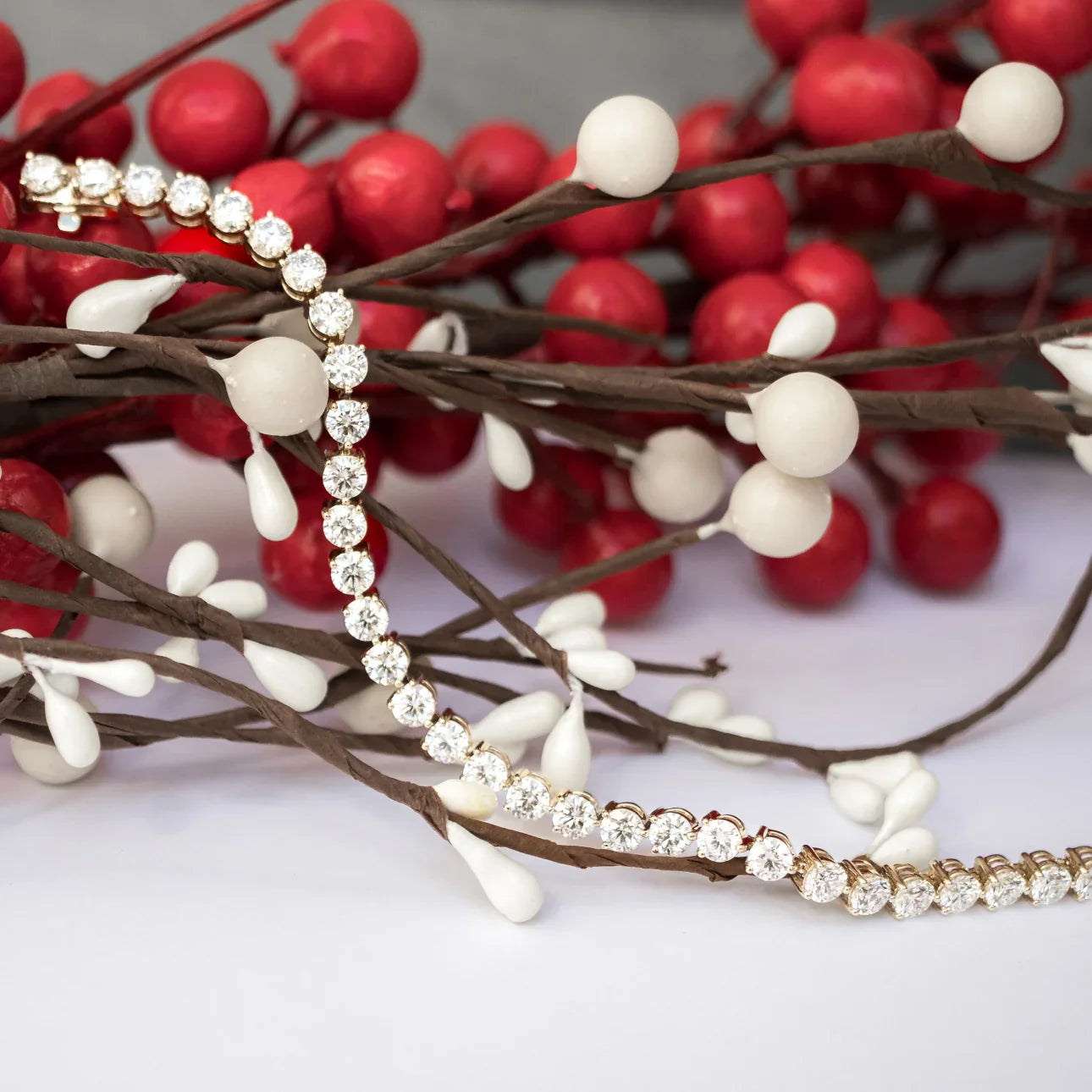 Round Lab Grown Diamond Three Prong Tennis Bracelet, EF Color, VS Clarity, IGI Certificate