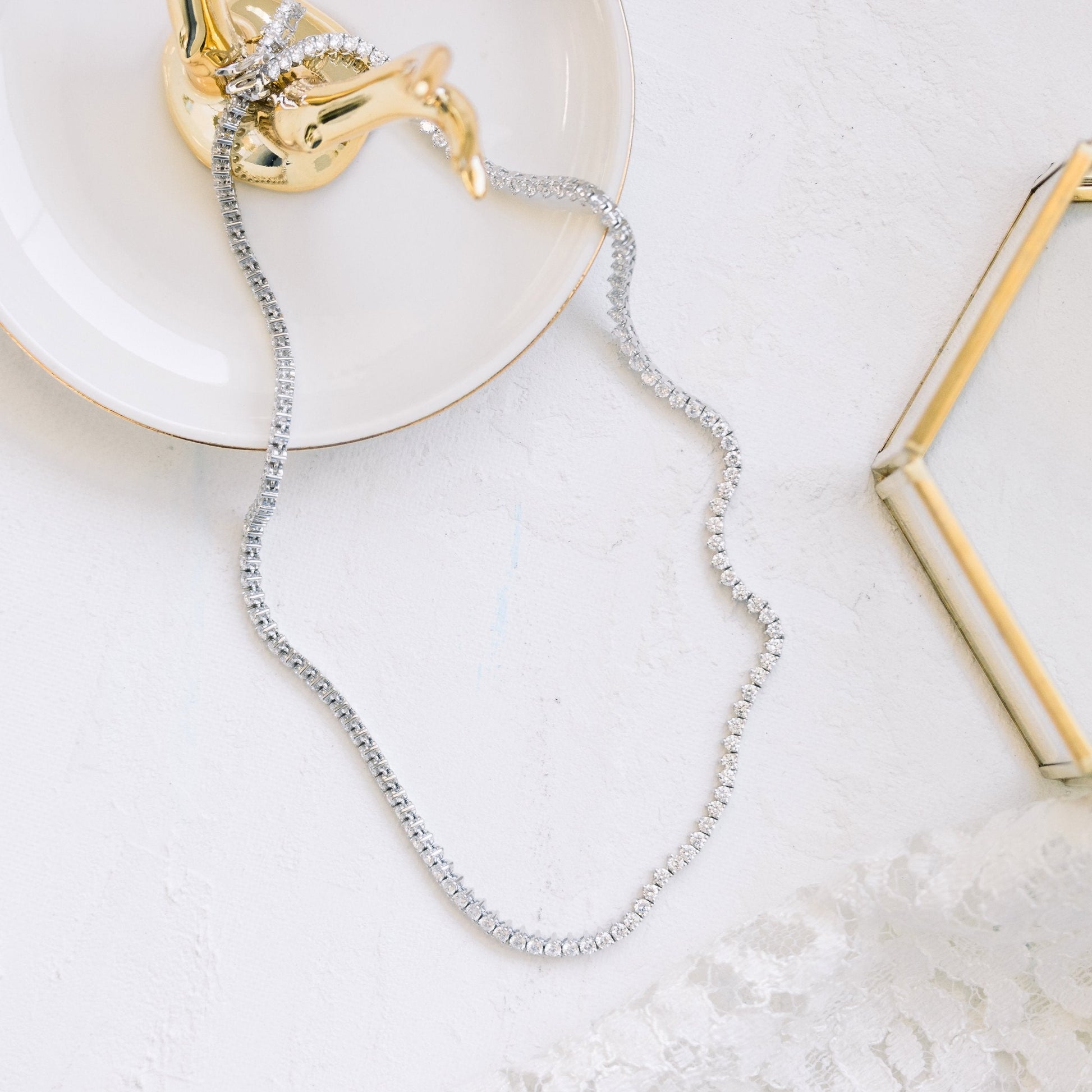 Tennis necklace Lab grown Diamond DEF Color VS+ Clarity