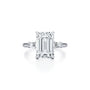 Common :: Tavira 3.82ct emerald three stone lab grown diamond engagement ring IGI certified close up view