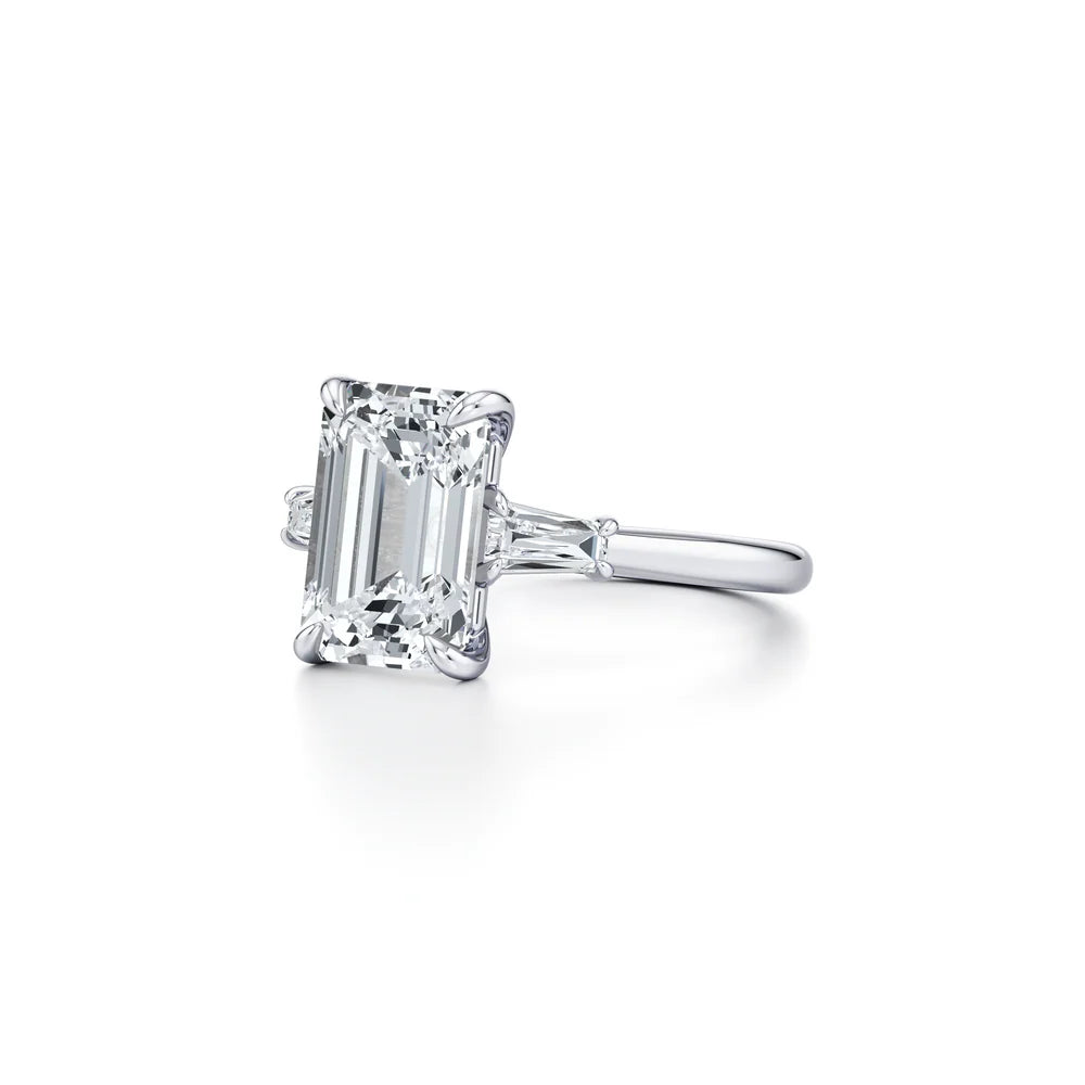 Common :: Emerald cut three stone lab grown diamond engagement ring 3.82 carat by Unii Jewels product image