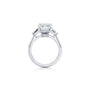 Common :: IGI certified 3.82ct emerald diamond three stone ring in gold detailed shot