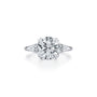 Common :: Genvira 3.29ct round three stone lab grown diamond engagement ring IGI certified close up view
