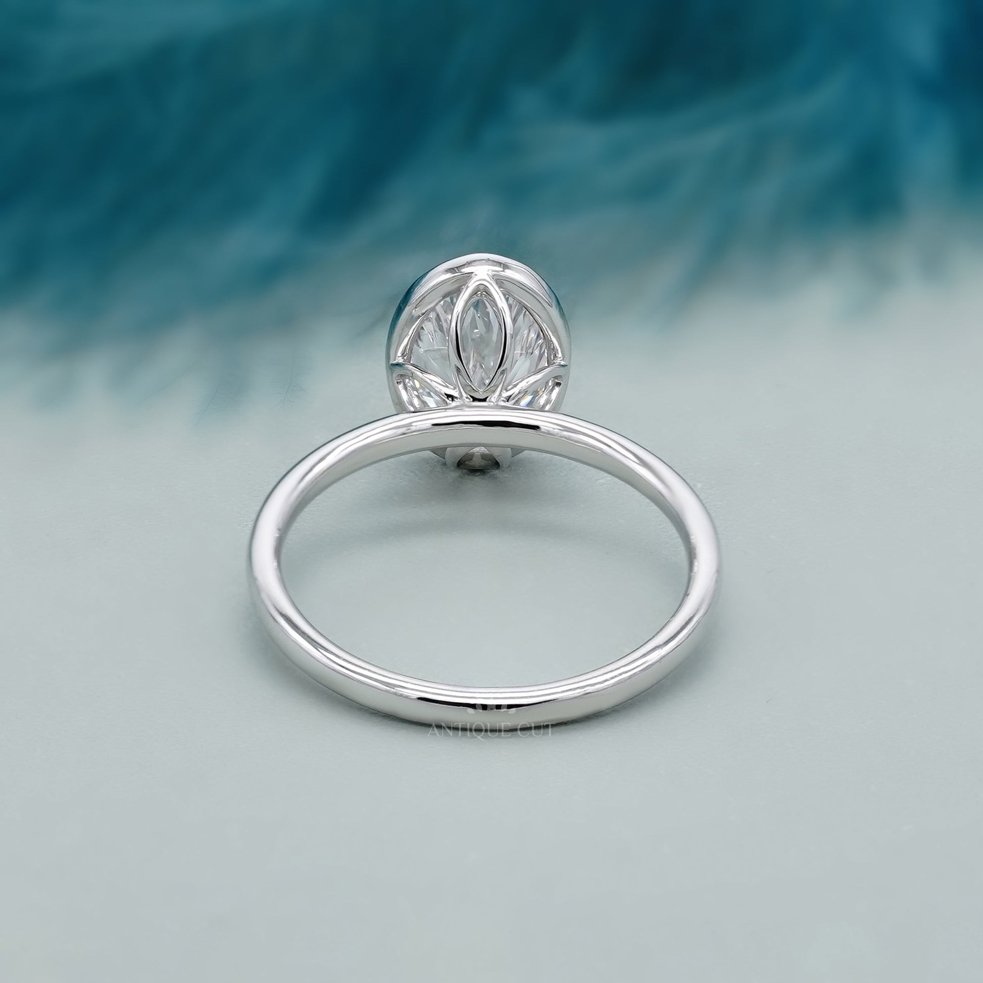 Oval 2.00ct Bezel Set Lab-Grown Diamond Solitaire Engagement Ring | White Gold | IGI Certified