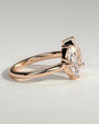 Rose :: luxury 1.15ct marquise pear lab diamond engagement ring rose gold sleek style