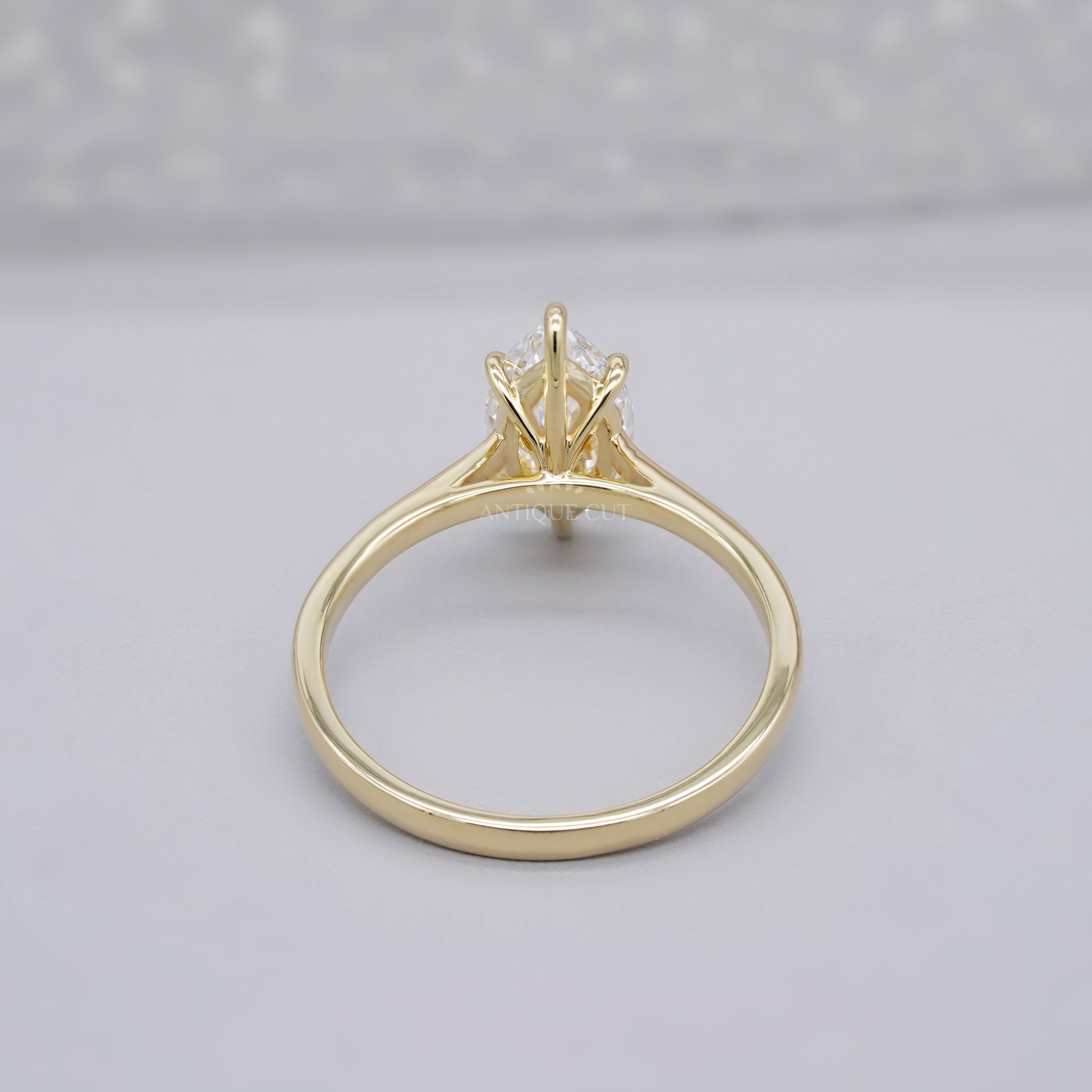 2.00ct Marquise Lab Diamond Engagement Ring in Yellow Gold | Minimalist Solitaire