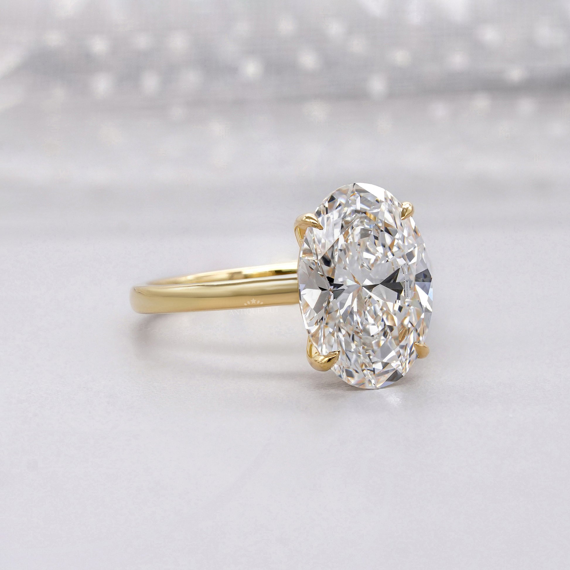 Oval 5.00ct Lab Grown Diamond Solitaire Engagement Ring | IGI Certified