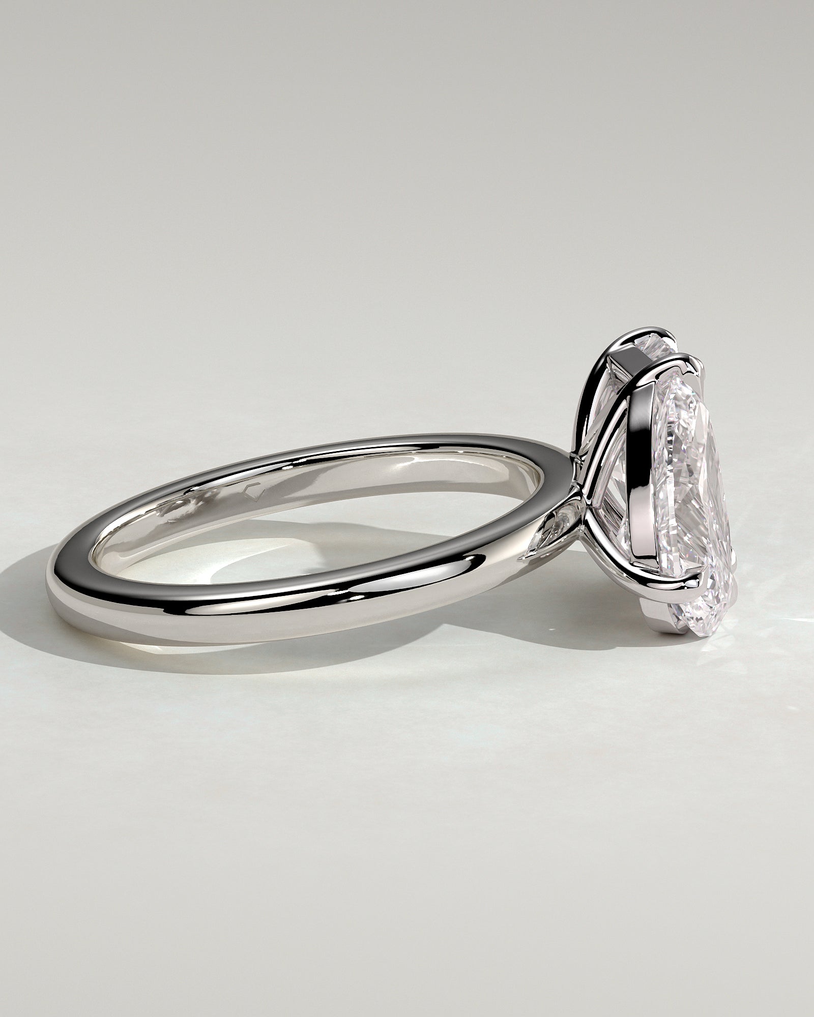 White :: elegant 1.5ct pear radiant lab grown diamond toi et moi ring white gold sleek style