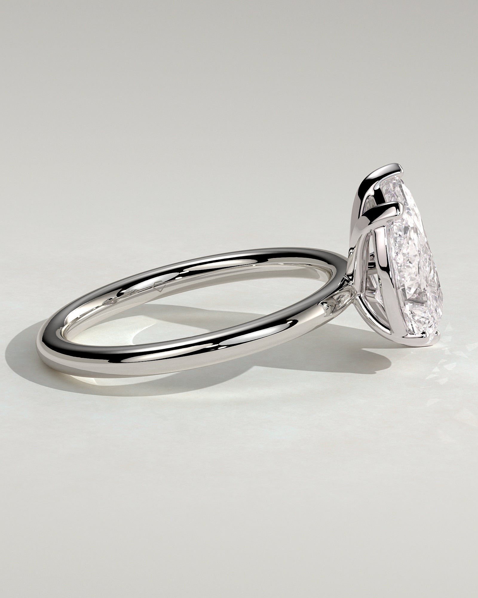 White :: elegant 1.8ct pear marquise lab grown diamond toi et moi ring white gold sleek style