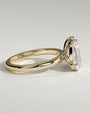 Yellow :: luxury 1.5ct pear radiant lab diamond engagement ring yellow gold sleek look