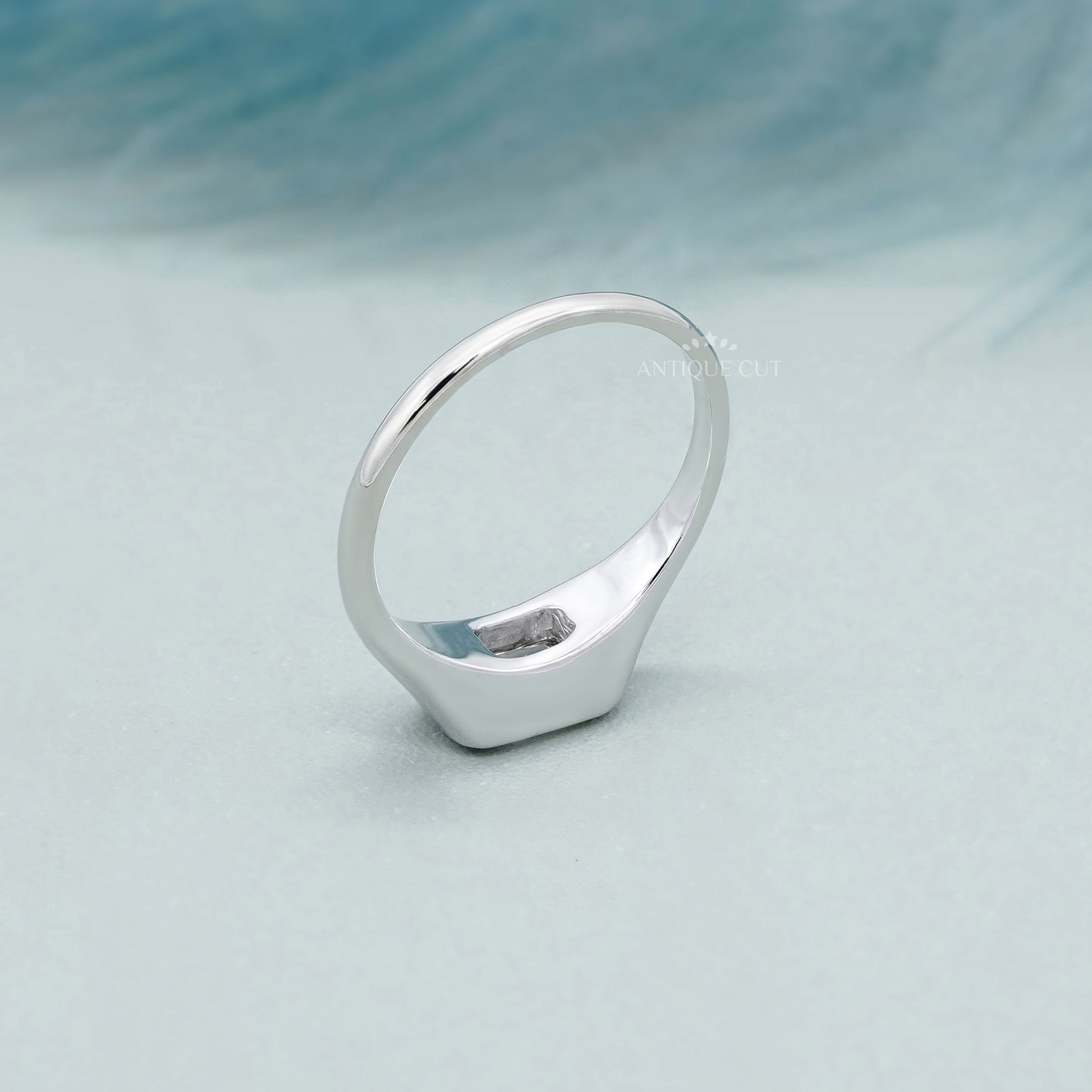 1.00ct Emerald Cut Lab-Grown Diamond Bezel Set Solitaire Ring | Minimalist Engagement Ring