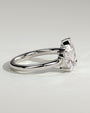 White :: elegant oval pear lab grown diamond toi et moi ring white gold sleek style