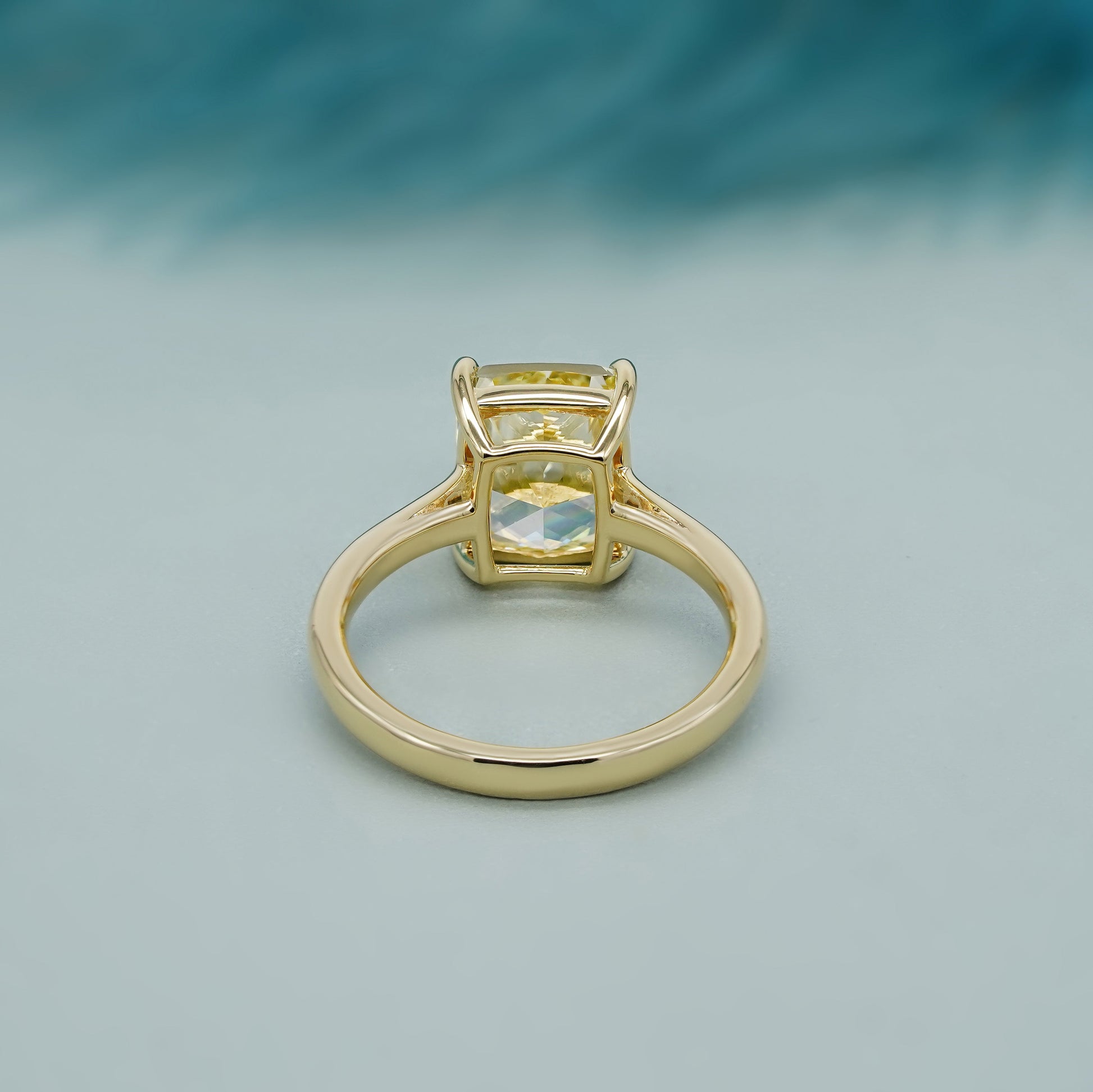 Fancy Yellow Radiant 4.00ct Lab Grown Diamond Engagement Ring