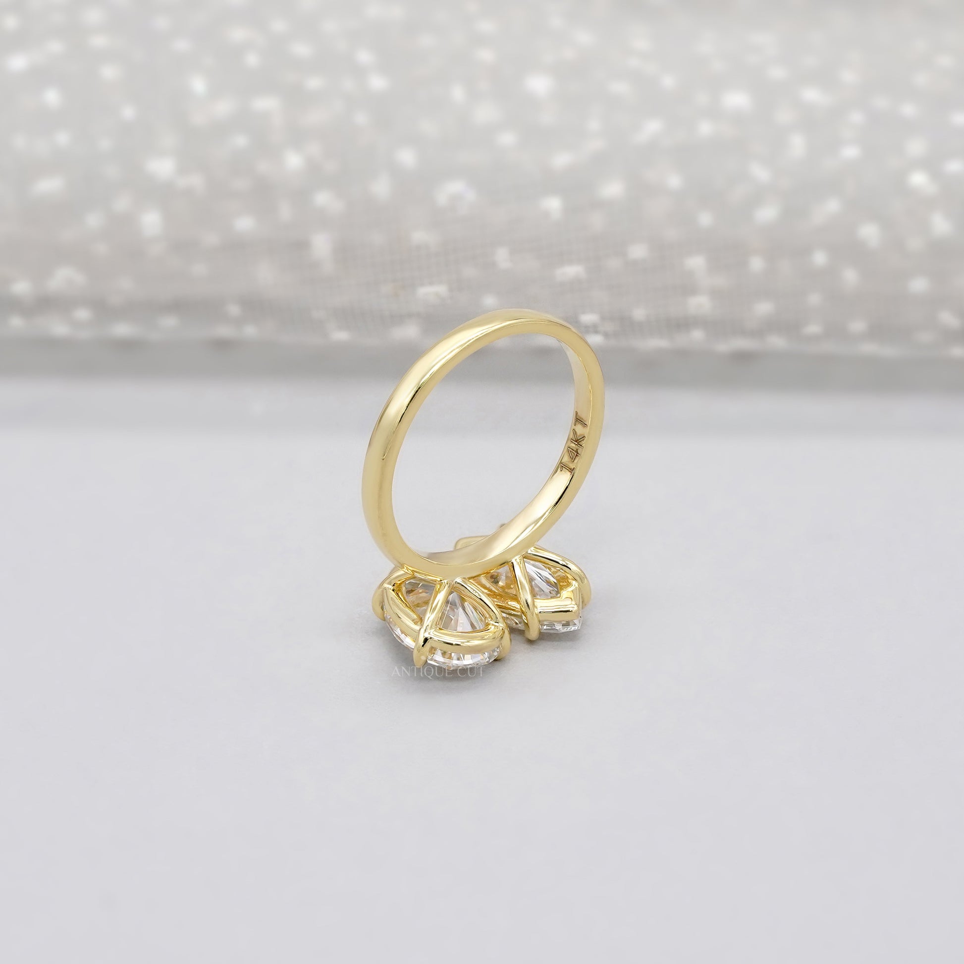 Pear & Marquise Toi et Moi Engagement Ring | 2.40tcw Lab-Grown Diamond Ring | 14k Yellow Gold | IGI Certified