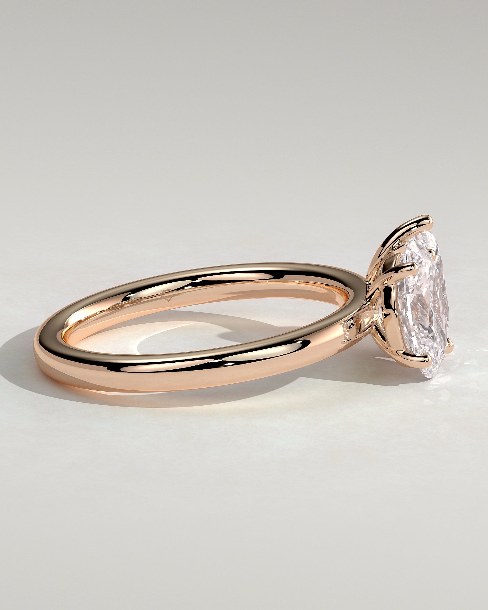 Rose :: luxury 1.5ct pear oval lab diamond engagement ring rose gold sleek style