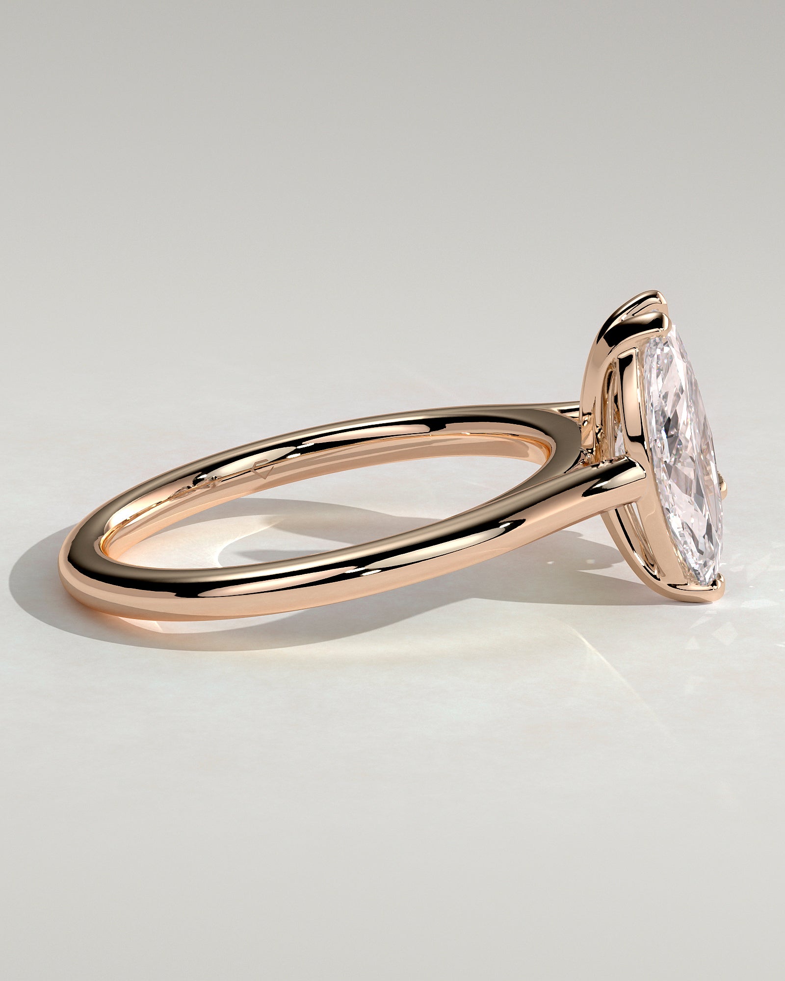 Rose :: luxury 1.8ct pear marquise lab diamond engagement ring rose gold sleek style